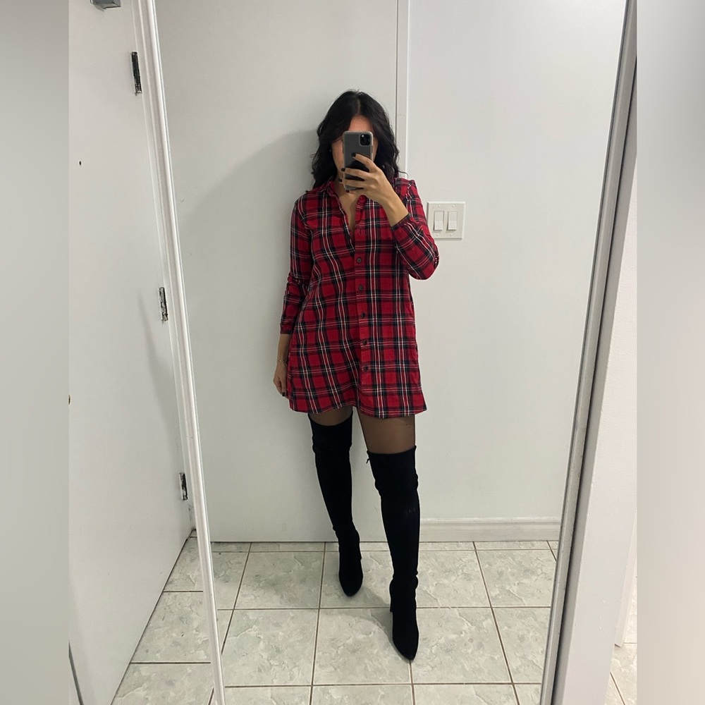 🛍️ZARA PLAID DRESS WITH POCKETS OR CAN WORN AS A LONG SHIRT